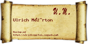 Ulrich Márton névjegykártya