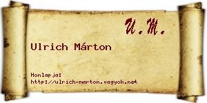 Ulrich Márton névjegykártya